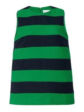 NWT Tuckernuck x Atlantic Pacific Striped Green & Navy Shell Tank “Emma Blouse”